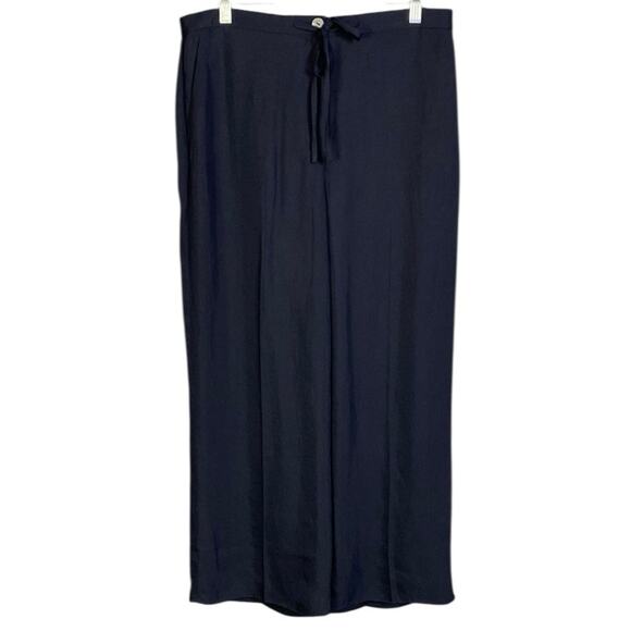 NWT Theory Wide Crop Pant in Washed Twill in Dark Navy - Picture 2 of 9